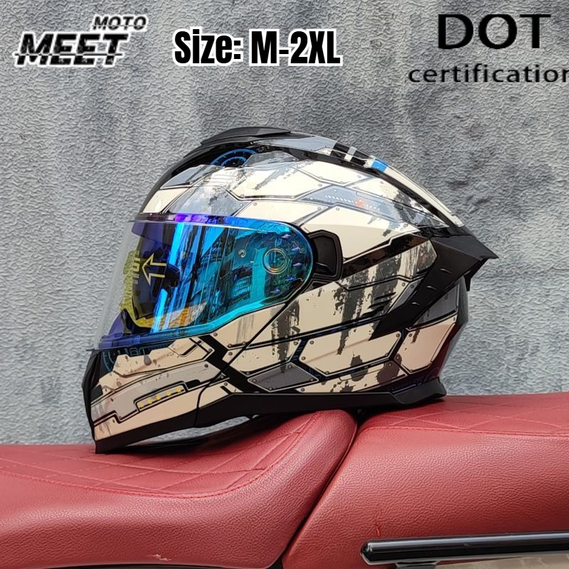 Unisex Full Face Motorcycle Ra - Dual Visor Motorcycle Racing Helmet ulasan dan harga