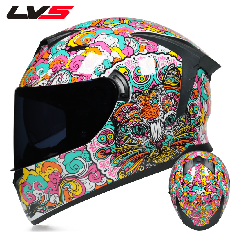 LVS Motorcycle Helmet Full Fac - Full Face Motorcycle Helmet With Bluetooth ulasan dan harga